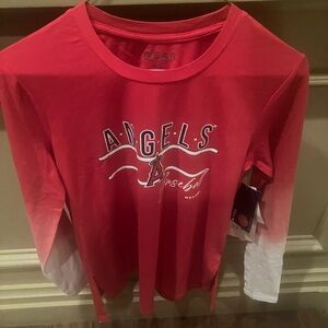 Los Angeles angles erin andrews collection long sleeve baseball mlb shirt medium